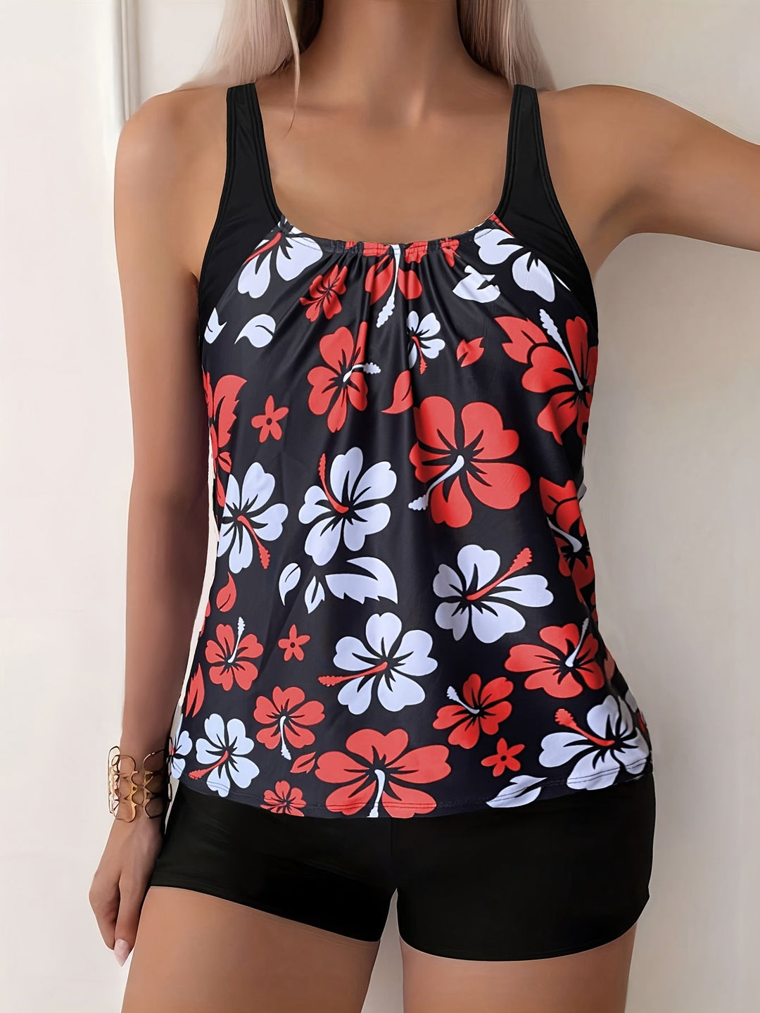 Elena | Floral Print Tankini Set