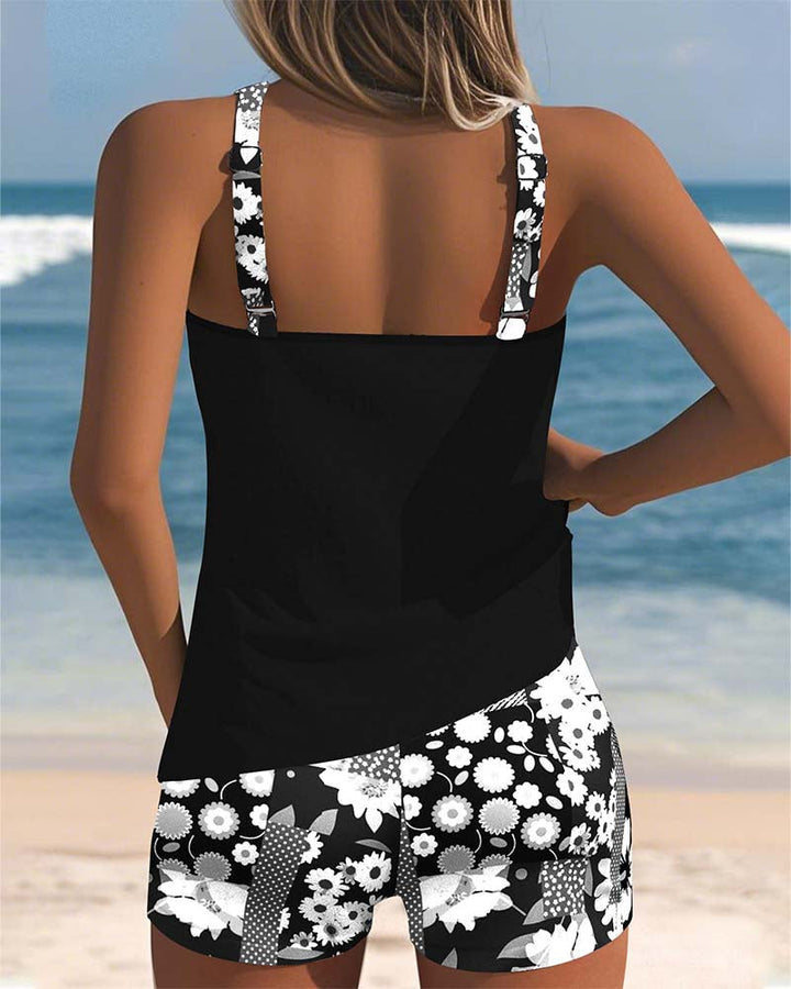 Chanette | Swimsuit Tank Top with Printed Boxer Set