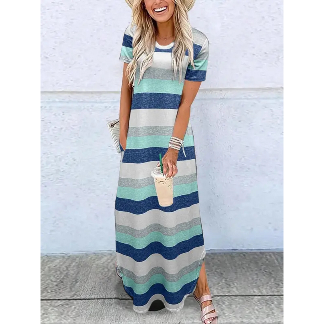 RELNA™ – Casual Summer Round Neck Maxi Dress
