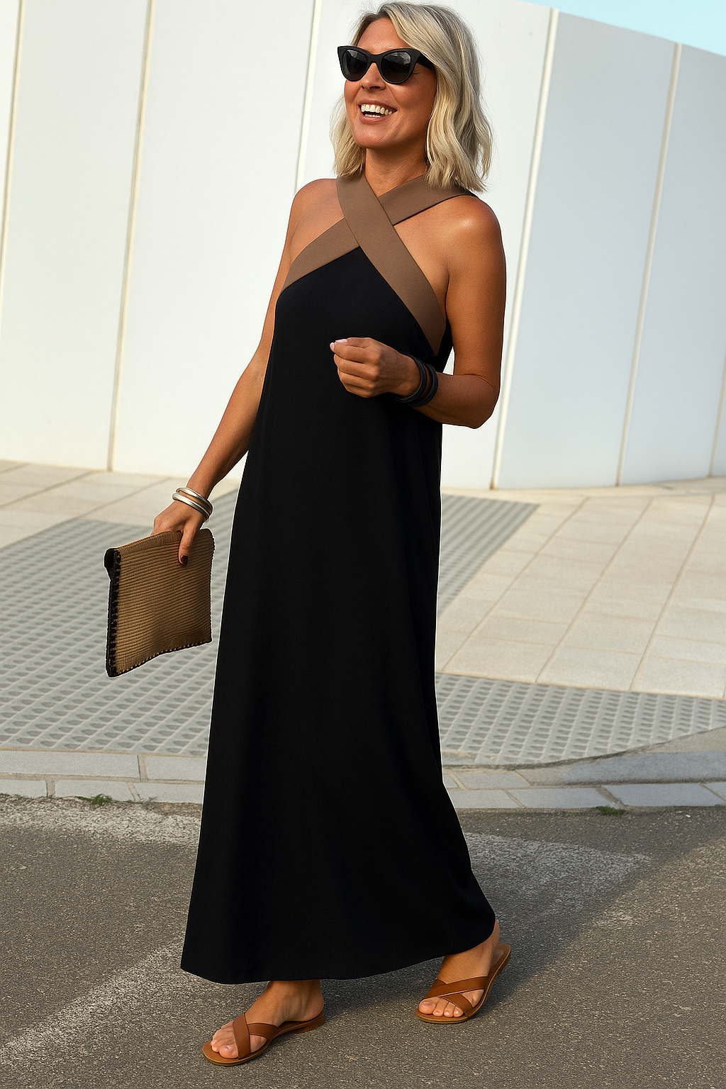 Ruby | Breathable Comfortable Crossed Maxi Dress